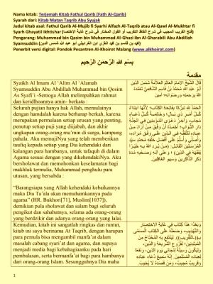 Terjemah Kitab Fathul Qorib (Fath Al-Qarib)